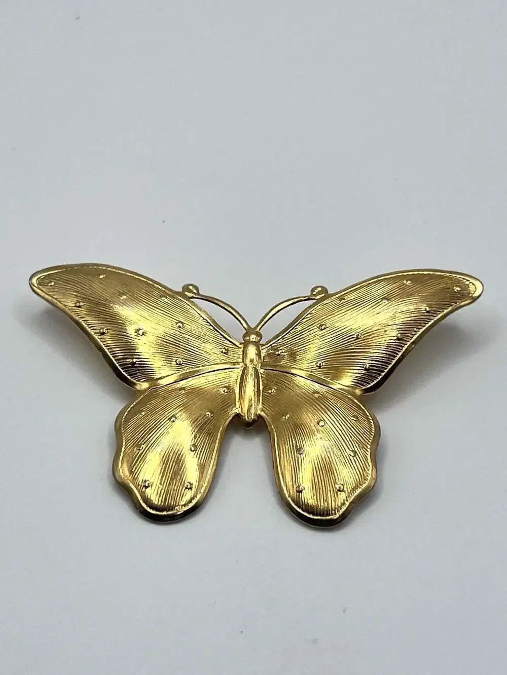 Vintage Gold Tone Butterfly Brooch Pin